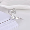 Buyee Silver Female Ring Finger White Zircon A-Z Letter Open Ring for Women Party Jewelry Circle - Image 3
