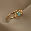 Stainless Steel Opal Finger Rings For Women Adjustable Couple Geometric Ring Handmade Aesthetic Jewelry Gift - Image 11