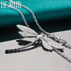 Doteffil Silver 40-75cm Chain Big Dragonfly Pendant Necklace For Women Wedding Engagement Party Jewelry - Image 5