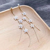 Women Resin Flower Rhinestone Tassel Long Earrings Drop Dangle Earrings Wedding Party Jewelry Accessories Gifts - Image 2