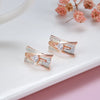 Personality 585 Rose White Gold Color Design A&W Letter English Lock Clip Earrings Zircon Earrings Jewelry Gift - Image 4