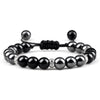 Hematite and Stone Bead Stretch Bracelet with 8 mm Beads in Multiple Colors - Image 14