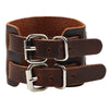 Leather Wide Cuff Bangles Punk Vintage Three Layers Wide Black Brown Men Jewelry Bracelets - Image 17