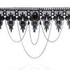 Gothic Chokers Black Beaded Flowers Sexy Lace Neck Choker Necklace Vintage Tassel Chain Women Steampunk Halloween Jewelry - Image 10