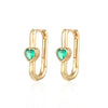 Crmya Gold Silver Filled Heart Hoop Earrings CZ Zircon Long Chain Stud Earings For Women Girls Jewelry - Image 7