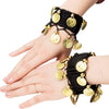 1 Pair Belly Dance Wrist Ankle Cuffs Bracelet Chiffon Gold Coin Costume Accessory Valentine's Day Gift Jewelry Women Girl - Image 21