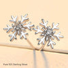 Buyee Silver Sweet Stud Earring Snowflake White Zircon Earring for Women Girl Party Jewelry Earring - Image 3