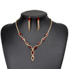 Gold Color Red Crystal Wedding Party Jewelry Sets for Women Accessories Charm Necklace Earrings Bridal Jewelry Sets - Image 2