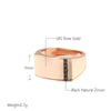 Glossy Men Big Size Ring Rose Gold Simple Square Black Zircon Ring Daily Jewelry - Image 2