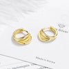 Silver Color Design Three-layer Twisr Rope Hoop Earrings Tiny Mini Circle Earrings For Women Jewelry - Image 4