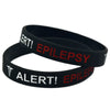 Alert Epilepsy Bracelet Warning Language Silicone Bracelet Engraved and Colored Bracelet - Image 5