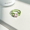 Simple Inlaid Colorful Zircon Resin Ring Women Sweet Cute Birthday Party Commemorative Jewelry Gift - Image 10