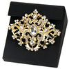 Sunspicems Morocco Caftan Brooch Turkey Crystal Flower Women Brooches Pins Gold Color Arabic Wedding Jewelry Bridal - Image 1