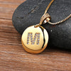 26 Letters Pendant Necklace For Woman Girls Cute Copper Zircon Round Necklace Party Wedding Jewelry Gift - Image 1