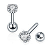 Stainless Steel 16G Cartilage Stud Earrings with 3 mm to 6 mm Stone Options - Image 2