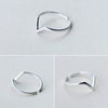 RealSilver Color Geometric Wave Letter V Adjustable Ring Jewelry For Women Party Personality Accessories - Image 5