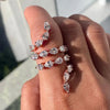 Rose Gold Color with Water Drop Zircon Snake Shape Women Ring Delicate Anniversary Gift Stylish Opening Rings - Image 2