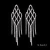 Long Tassel Drop Earrings for Women Silver Color Rhinestone Crystal Hanging Dangle Earring Bridal Wedding Jewelry - Image 44