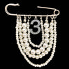 Handmade Metal Pearl Chain Greek Sorority Rhinestone Initial Number1 To Number 31 Brooches Apparel Jewelry - Image 25