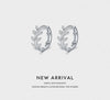 Modian 100% 925 Sterling Silver Lucky Simple Leaves Trendy Female Hoop Earrings Buckle For Women Wedding Statement Fine Jewelry