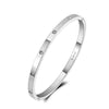 CZ Crystal 4mm Cuff Bangle For Women Classic Cubic Zirconia Love Titanium Stainless Steel Bracelet Jewelry - Image 4