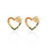 Crmya Gold Silver Filled Heart Hoop Earrings CZ Zircon Long Chain Stud Earings For Women Girls Jewelry - Image 19