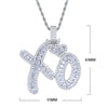 Iced Out Bling Letter XO Pendant Necklace Gold Silver Color Tennis Chain Zircon Hearts Charm Men Hip Hop Jewelry - Image 2