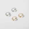 Anenjery Imitation Pearl Hoop Earrings for Women Round Wedding Party Ear Jewelry - Image 2