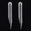 Silver Color Crystal Long Wedding Drop Earrings for Women Rhinestones Tassels Dangle Earrings Brides Gifts Party Jewelry - Image 19