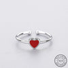 Romantic Red Heart Enamel Ring Silver Color For Charm Women Wedding Party Jewelry 2020Cute Gifts - Image 5