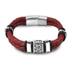Brown 316L Stainless Steel Irregularly Cracked Man Bracelet Braided Leather Men's Jewelry Items - Image 11