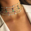 Iced Out Bling Rainbow Colorful Cubic Zirconia CZ Tennis Chain Women Charm Flower Choker Necklace Jewelry collares - Image 1