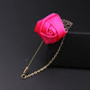 Ribbon Rose Flower Golden Leaf Brooch Pin for Men Women Silk Buttonhole Groomsmen Party Prom Suit Accessories - Image 28