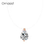 Cubic Zirconia Pendant Necklace Women Invisible Transparent Fishing Line Choker Oval Heart Star Geometric Necklaces - Image 24