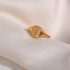 Stainless Steel Gold Plated Engraving Wildflower Tea Leaf Lavender Sunflower Signet Rings For Women - Image 16