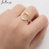 Stainless Steel Rings for Women Vintage Geometric Round Opening Adjustable Ring Stackable Midi Ringen Jewelry - Image 1