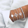 Boho Geometric Bracelet Bangle Sets For Women Vintage Star Map Hand Heart charm Beads Chains Jewelry Accessories - Image 18
