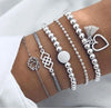Boho Geometric Bracelet Bangle Sets For Women Vintage Star Map Hand Heart charm Beads Chains Jewelry Accessories - Image 9