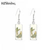 Rectangle Hook Earrings Glass Cabochon Frog and Toad Pattern Stainless Steel Earrings Jewelry - Image 11