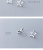 Modian Classic Sterling Silver 925 Simple Star Stud Earring for Women Gift Anti-Allergy Ear Pin Fine Jewelry Accessories