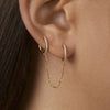Gold Silver Color Plated Double Hole Link Chain Circle Hoop Earrings Zircon Star Lightning Eye Pendant Huggie Piercing Earring - Image 41