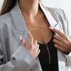 Copper Snake Chain Tassel Necklace with Ball Pendant in Gold-Tone or Silver-Tone - Image 2