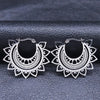 India Gypsy Tribal Ethnic Mandala Stainless Steel Earrings Women Gold Color Lotus Flower Hoop Earring Indian Jewelry - Image 8