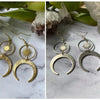 Celestial Sun And Moon Earrings Crescent Phase Boho Witchy Brass Or Antique Silver Color Jewelry Women Gift Girlfriend - Image 2