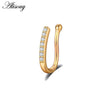 1pc Zirconia Fake Piercing Clip Nose Ring Body Jewelry for Women Ear Cuffs Heart Cross Star Leaf Flowers Clip Nose Rings - Image 19