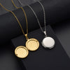 Round Photo Frame Locket Pendant Necklace Mirror Polish Stainless Steel Memorial Locket Jewelry Includes 20 Inch Chain - Image 3