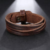 Jewelry Vintage Hand Woven Multilayer Leather BraceletCuff Wide Leather Adjustable Bracelet For Men - Image 4
