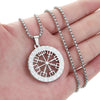 Men's Necklace Rune Compass Vegvisir Stainless Steel Viking Runes and Dragons Pendant Retro Nordic Amulet Jewelery Gift - Image 1