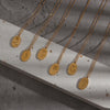 Stainless Steel Month Pendant Necklace in Gold-Tone - Image 27