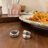 Ventfille Silver Thick Simple Wave Light-shaped Double-layer Rings Couple Ring Female Gift - Image 4